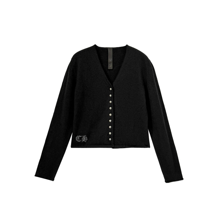 Chrome Hearts Vine Heart Rhinestone Cashmere Cardigan - SHENGLI ROAD MARKET