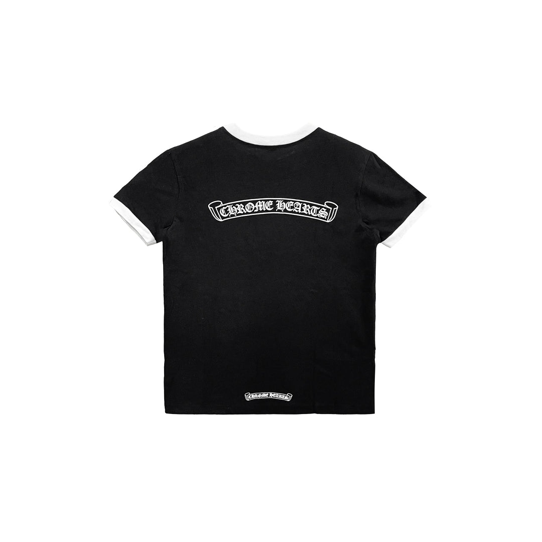 Chrome Hearts Vintage Black Scroll Logo Short Sleeve Tee - SHENGLI ROAD MARKET
