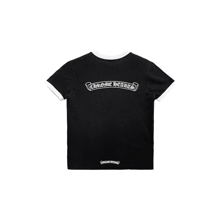 Chrome Hearts Vintage Black Scroll Logo Short Sleeve Tee - SHENGLI ROAD MARKET