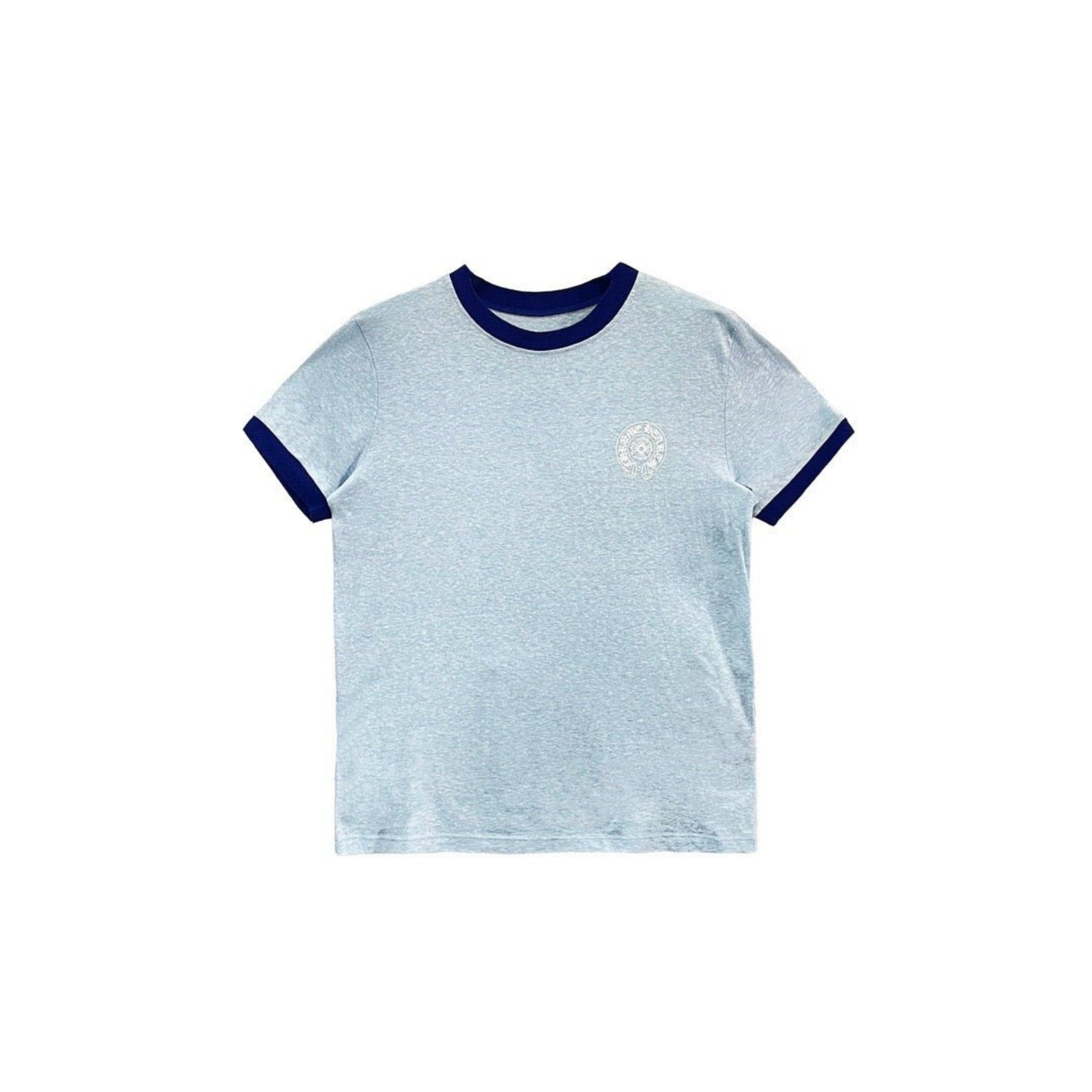 クロムハーツ ヴィンテージ ブルー スクロール ロゴ Tシャツ – SHENGLI