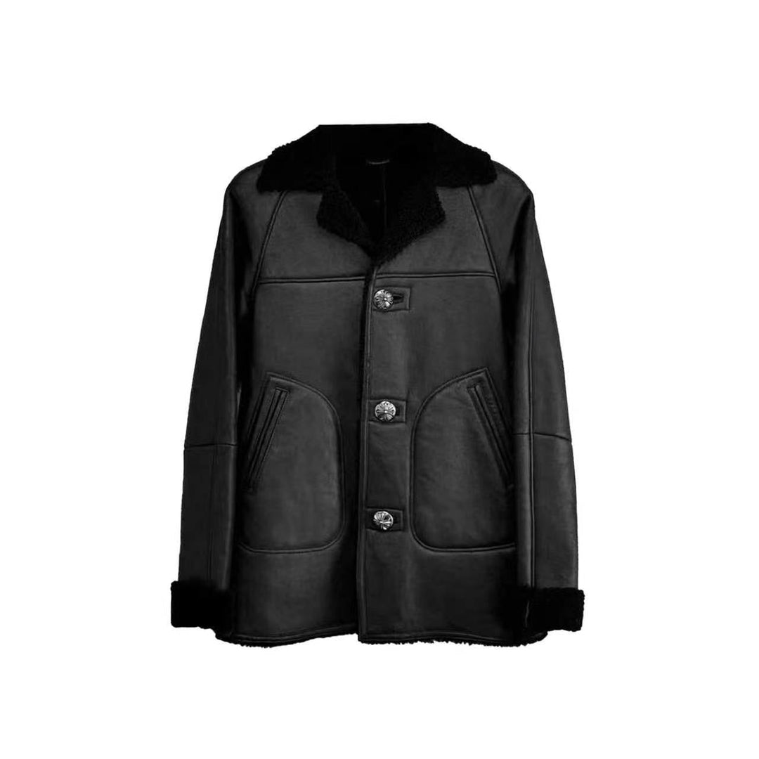 Chrome Hearts Vintage Oversized Shearling Leather Coat - SHENGLI ROAD MARKET