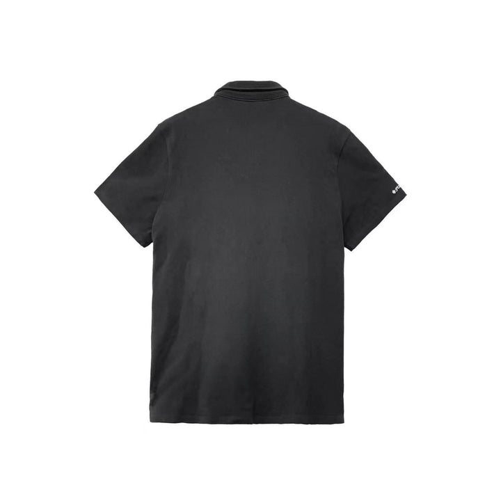 CHROME HEARTS (クロムハーツ) ワッフル刺繍スクリプトシルバーボタンポロTシャツ