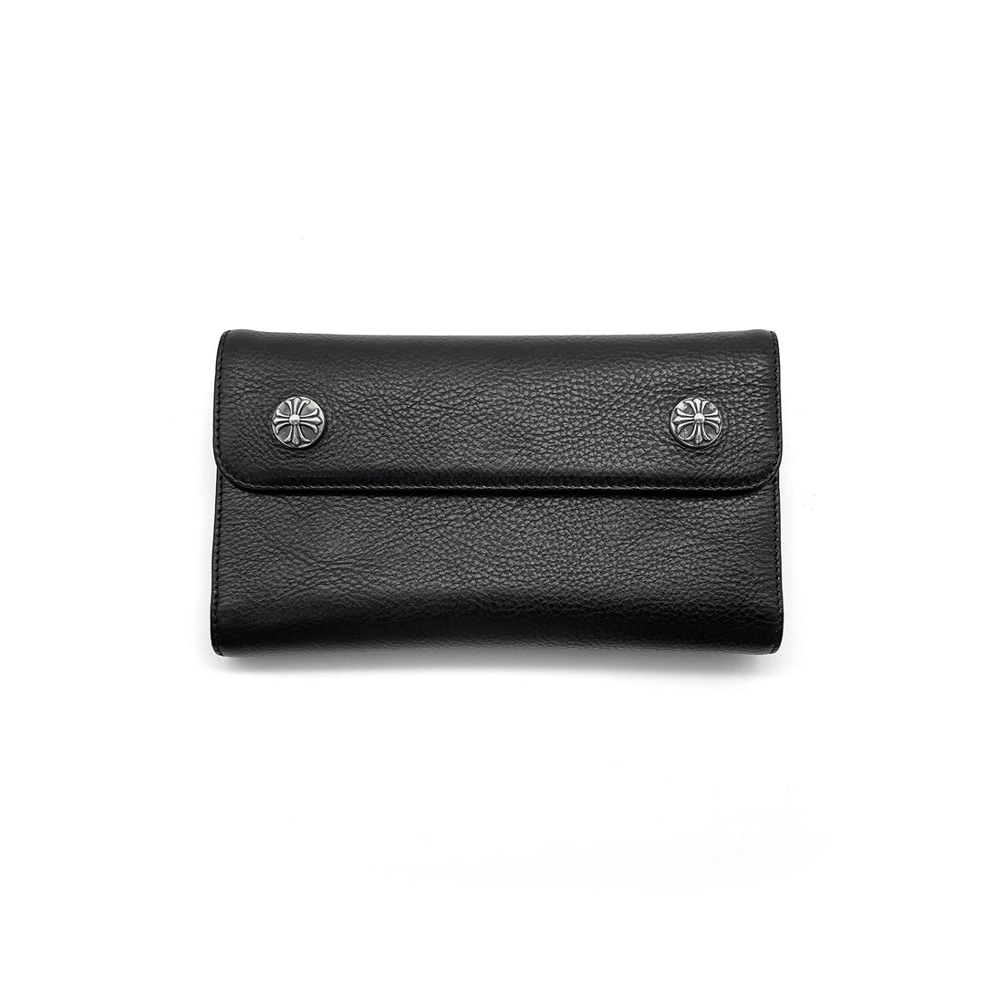 Chrome Hearts Wave Cross Ball Heavy Leather Long Wallet - SHENGLI ROAD MARKET