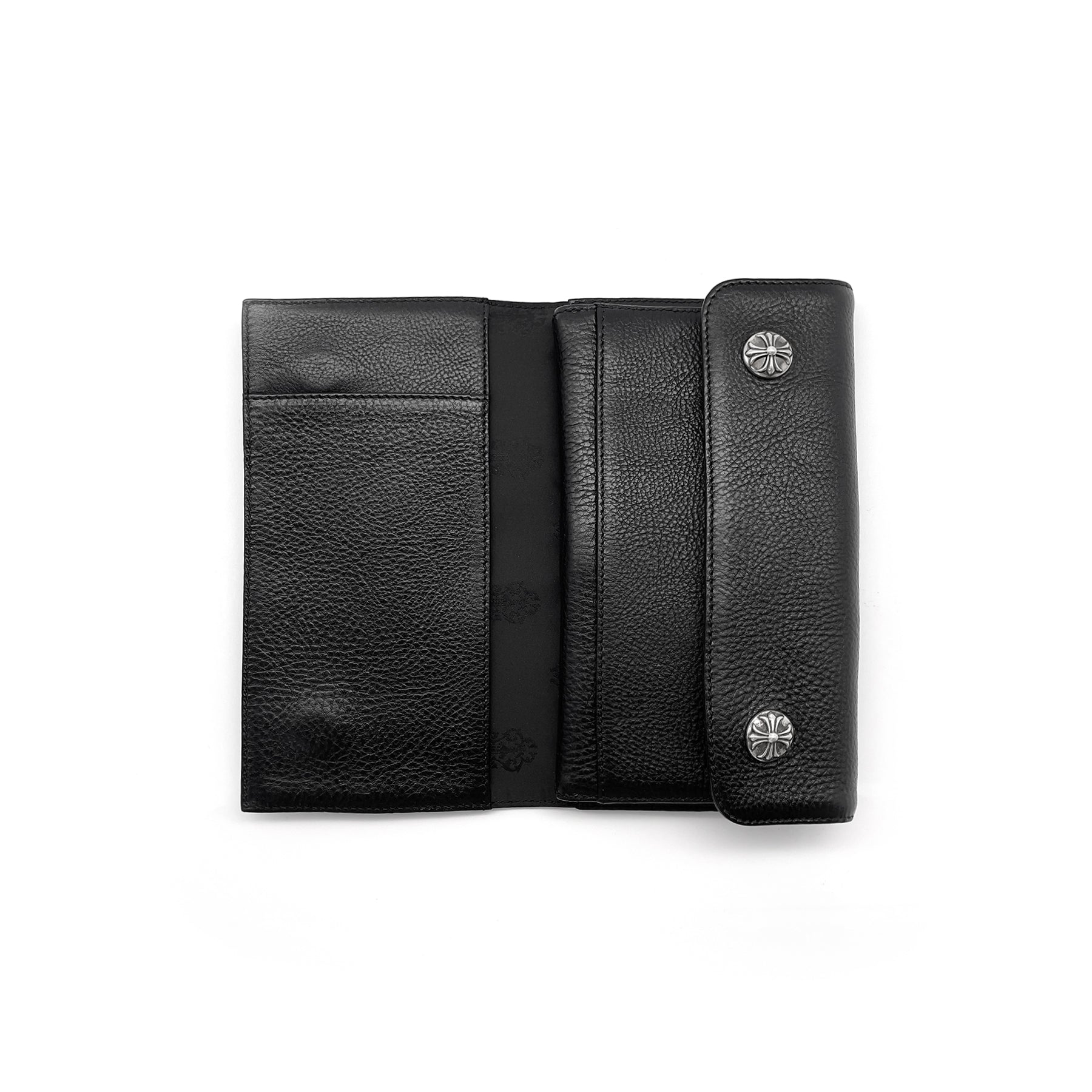 Chrome Hearts Wave Cross Ball Heavy Leather Long Wallet - SRM