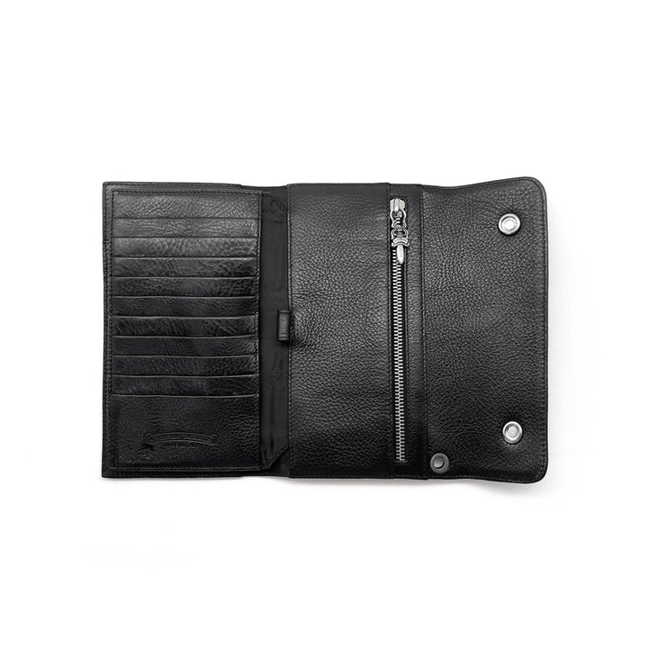 Chrome Hearts Wave Cross Ball Heavy Leather Long Wallet - SHENGLI ROAD MARKET