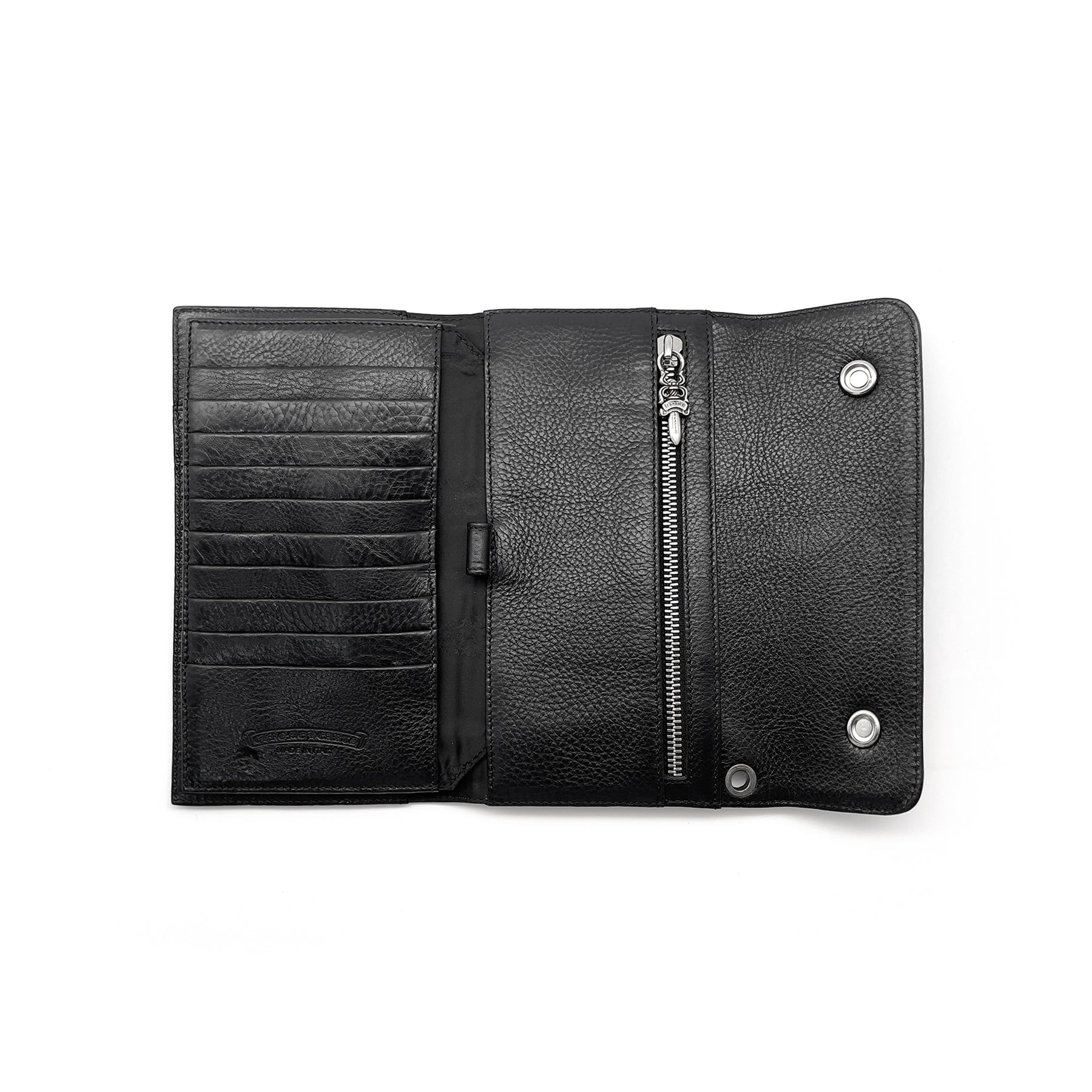 Chrome Hearts Wave Cross Ball Heavy Leather Long Wallet - SRM