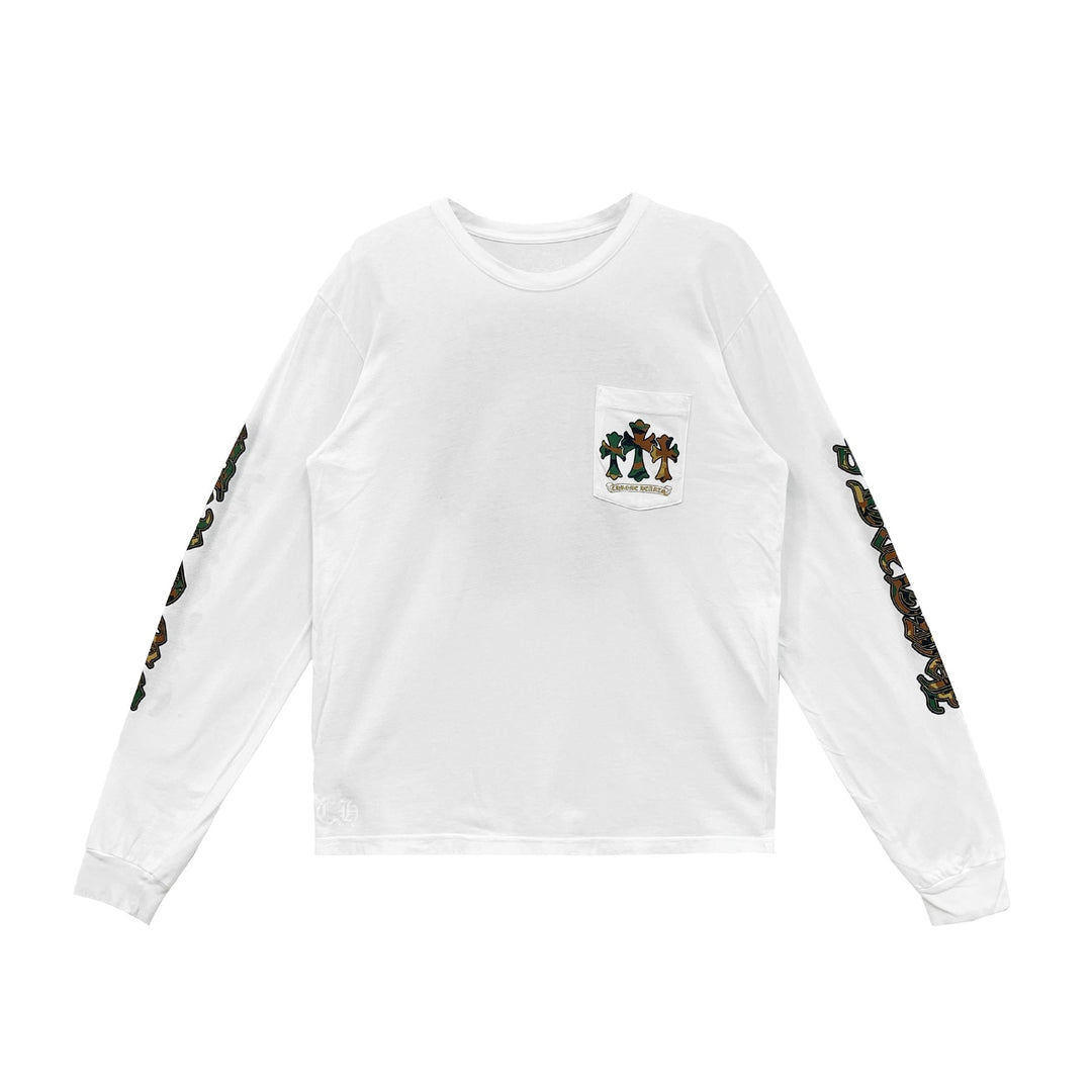 Chrome Hearts White Camo Triple Cross Horseshoe Long Sleeve Shirt - SHENGLI ROAD MARKET