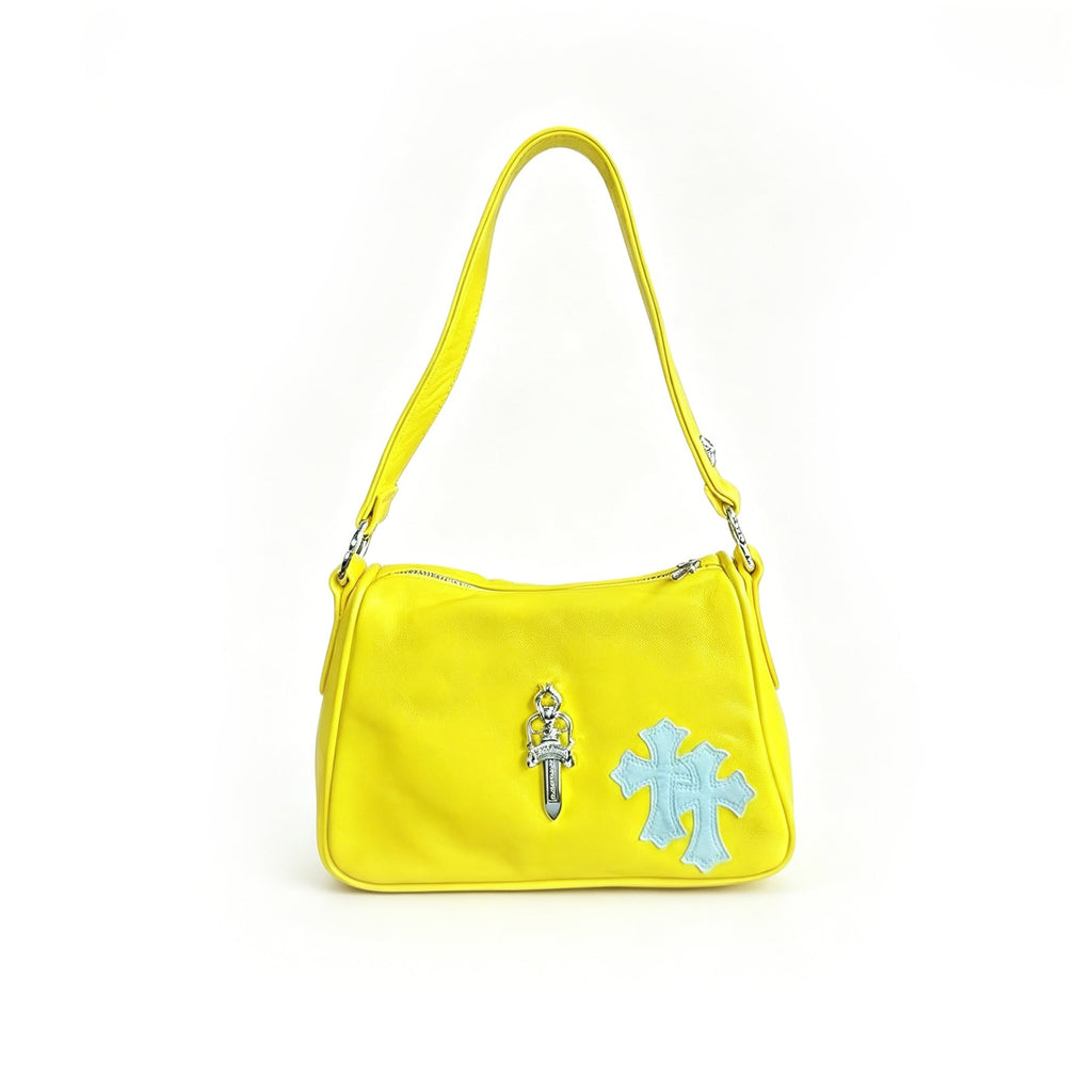 Chrome Hearts White Cross Patch Yellow Shoulder Bag - SRM 