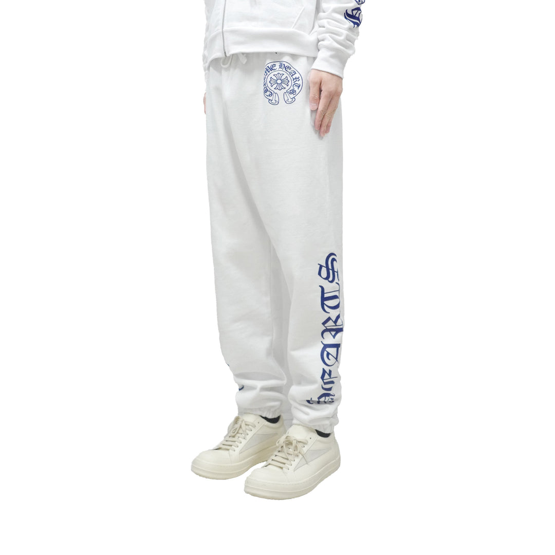 Chrome Hearts White Horseshoe Blue Script Sweatpants - SHENGLI ROAD MARKET