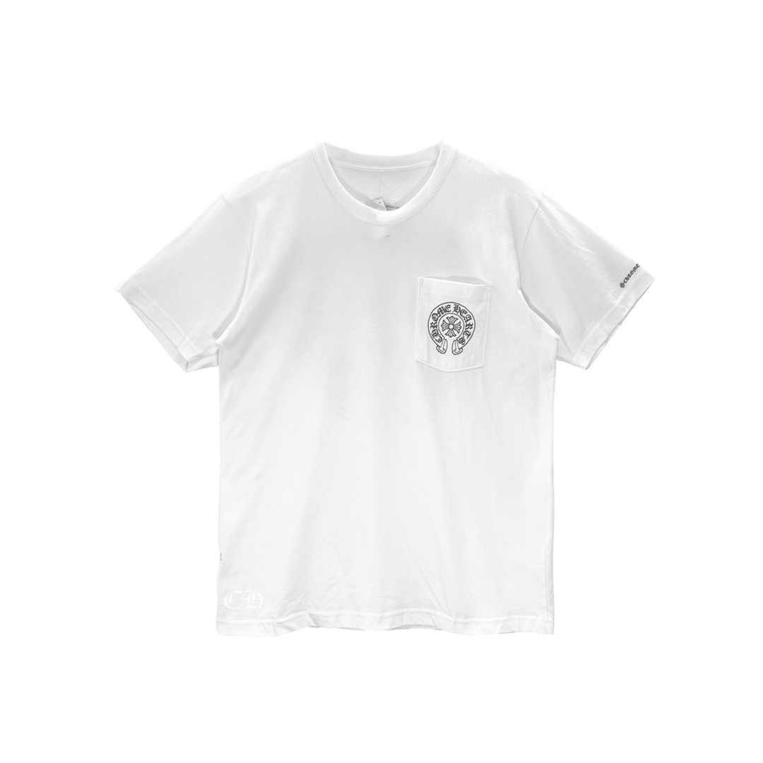 Chrome Hearts White Horseshoe Pocket Short Sleeve T-Shirt Tee - SHENGLI ROAD MARKET
