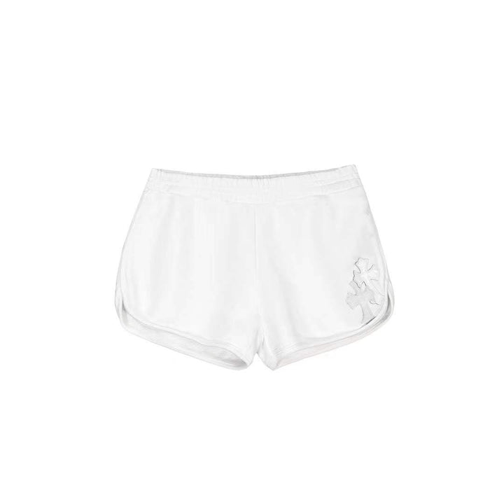 Chrome Hearts White Leather Cross Sweat Shorts - SHENGLI ROAD MARKET