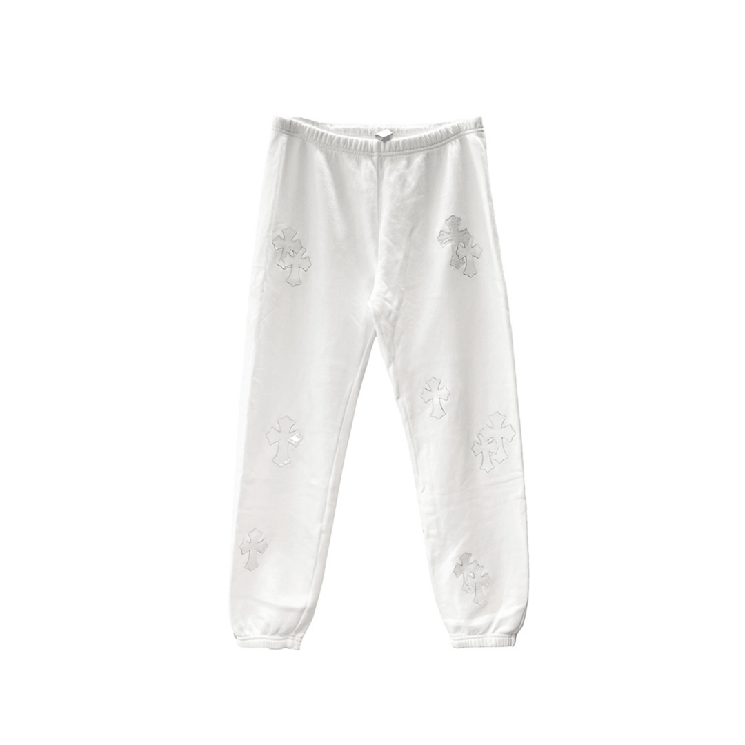 Chrome Hearts White Leather Cross Sweatpants - SRM – SHENGLI ROAD Chrome Hearts White Leather Cross Sweatpants - SRM – SHENGLI ROAD
