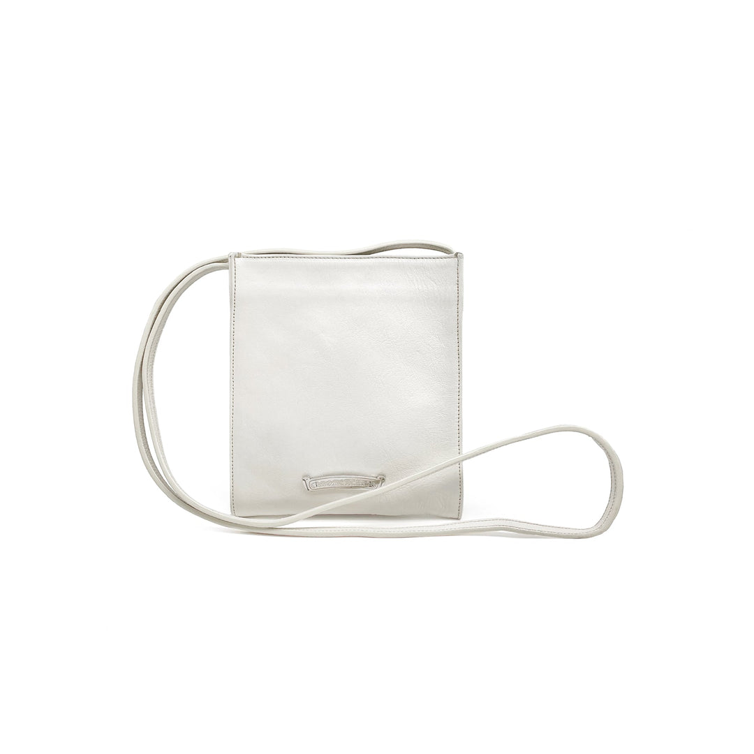 Chrome Hearts White Leather Silver Fleur Crossbody Bag - SHENGLI ROAD MARKET