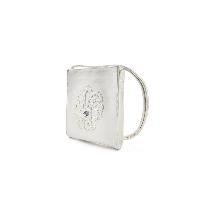 Chrome Hearts White Leather Silver Fleur Crossbody Bag - SHENGLI ROAD MARKET