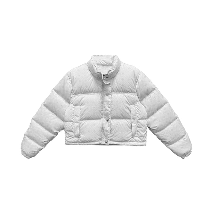 Chrome Hearts White Monogram Cropped Puffer Down Jacket - SHENGLI ROAD MARKET