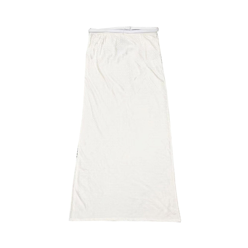 Chrome Hearts White Monogram Cross Silk Maxi Skirts With Belt - SHENGLI ROAD MARKET