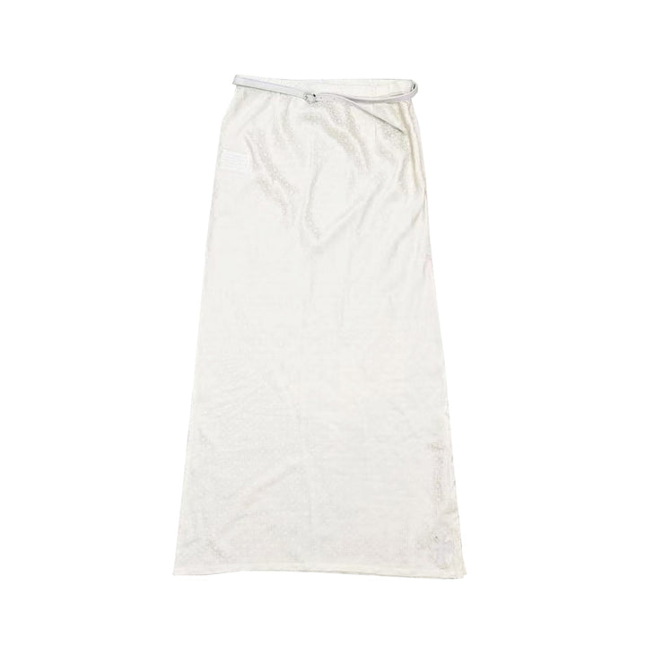 Chrome Hearts White Monogram Cross Silk Maxi Skirts With Belt - SHENGLI ROAD MARKET