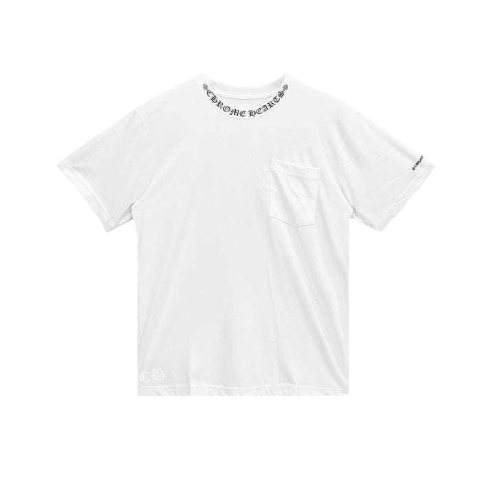 Chrome Hearts White Neck Logo Short Sleeve Tee - SHENGLI ROAD MARKET