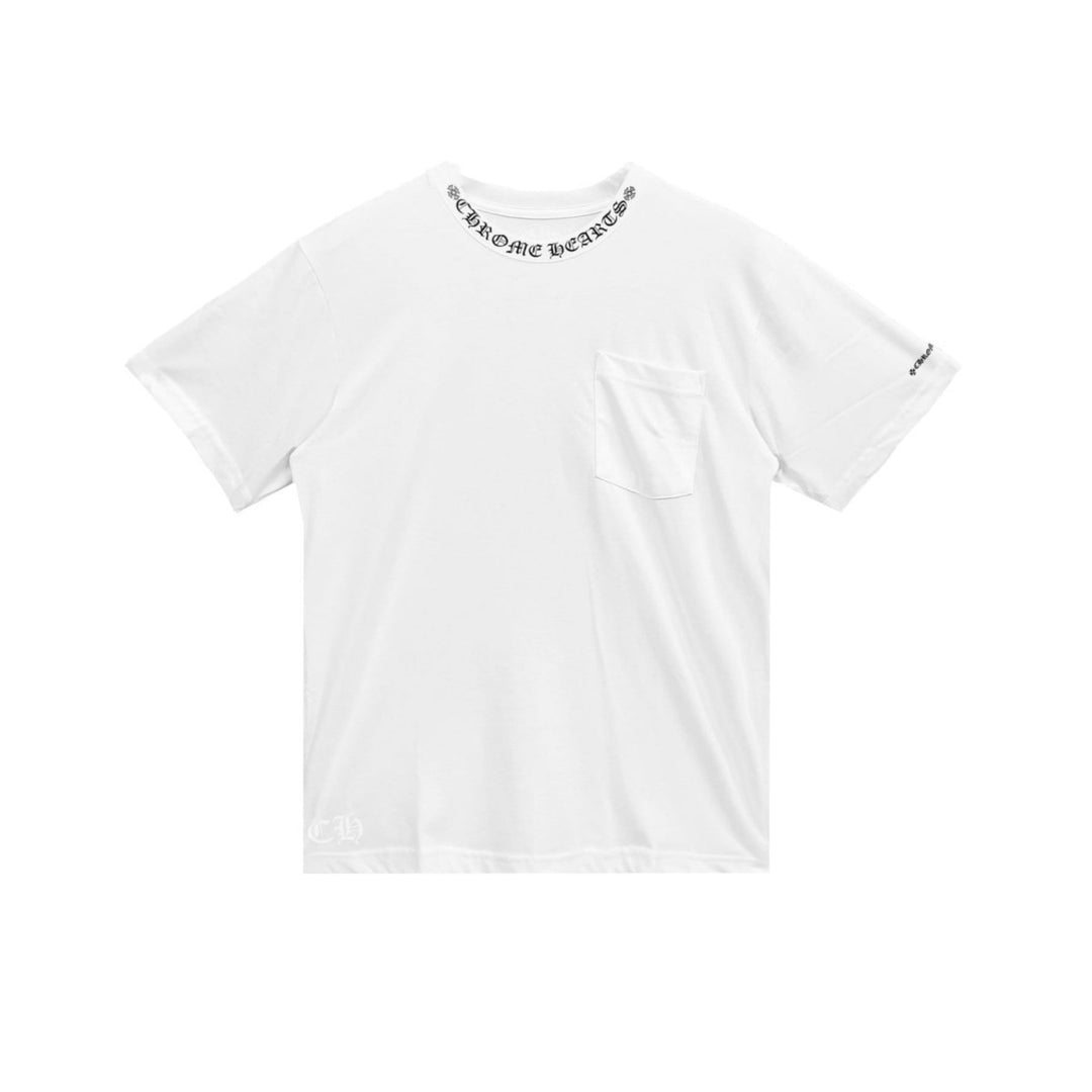 Chrome Hearts White Neck Logo Short Sleeve Tee - SHENGLI ROAD MARKET