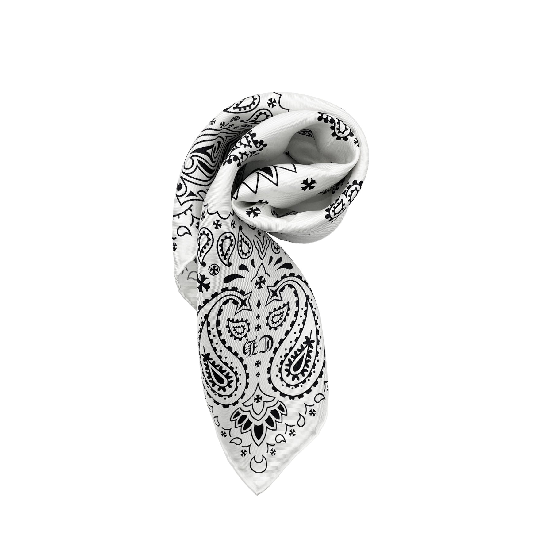 Chrome Hearts バンダナ フラワーパターン Chrome Hearts White Paisley Bandana Silk Scarf - SRM – SHENGLI