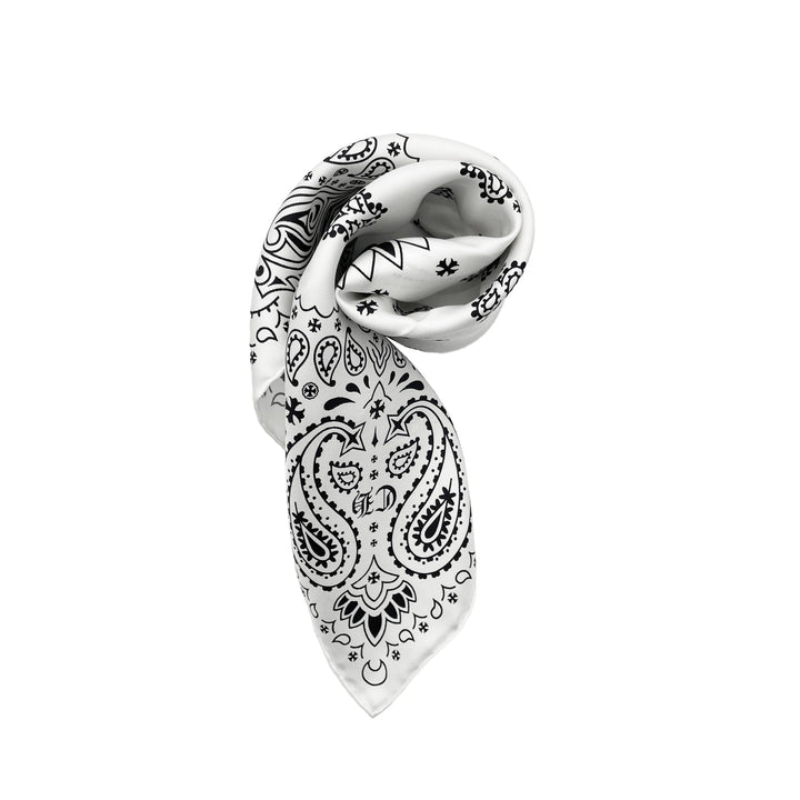 Chrome Hearts White Paisley Bandana Silk Scarf - SHENGLI ROAD MARKET