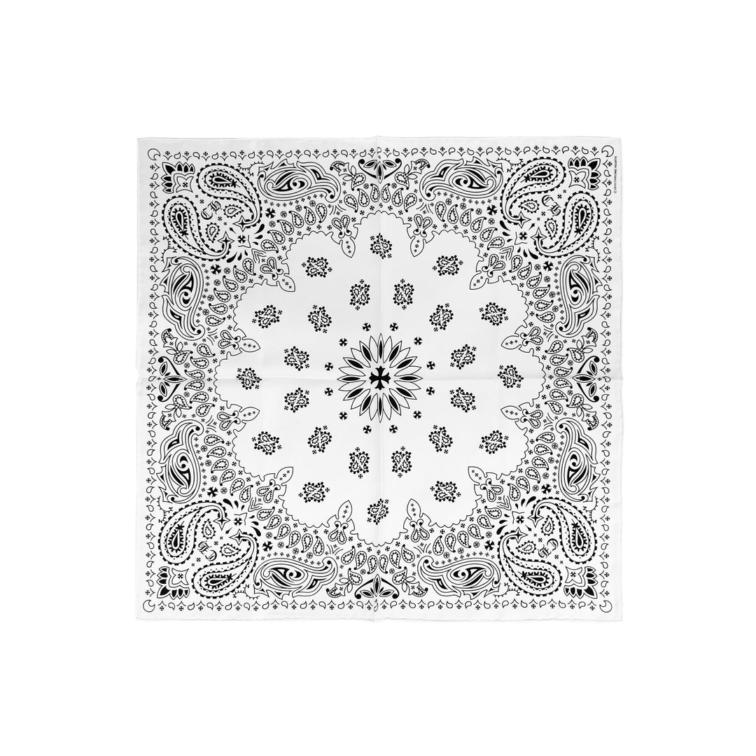Chrome Hearts White Paisley Bandana Silk Scarf - SHENGLI ROAD MARKET