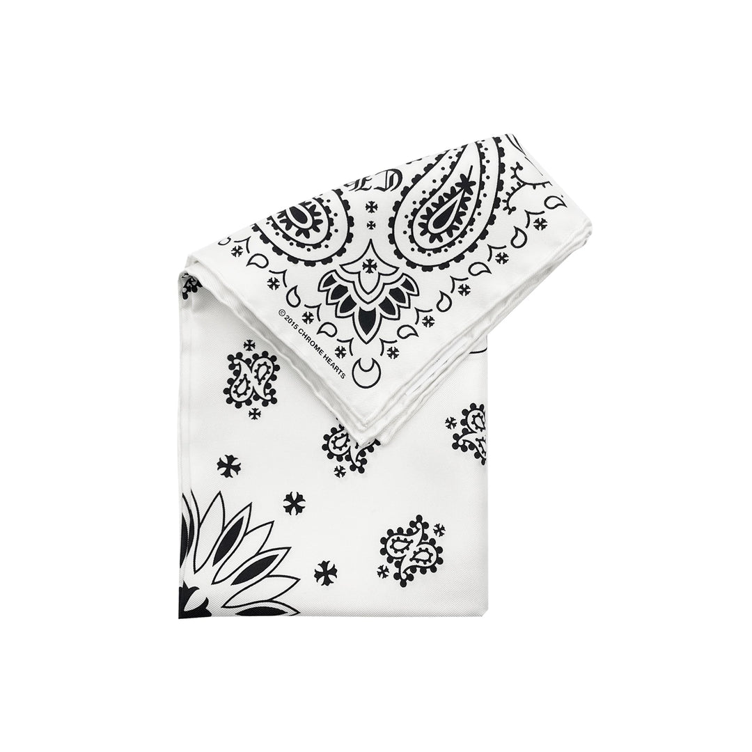 Chrome Hearts White Paisley Bandana Silk Scarf - SHENGLI ROAD MARKET