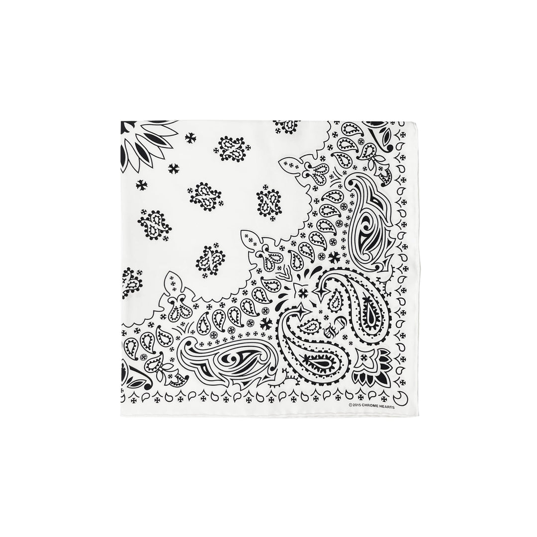 Chrome Hearts White Paisley Bandana Silk Scarf - SHENGLI ROAD MARKET