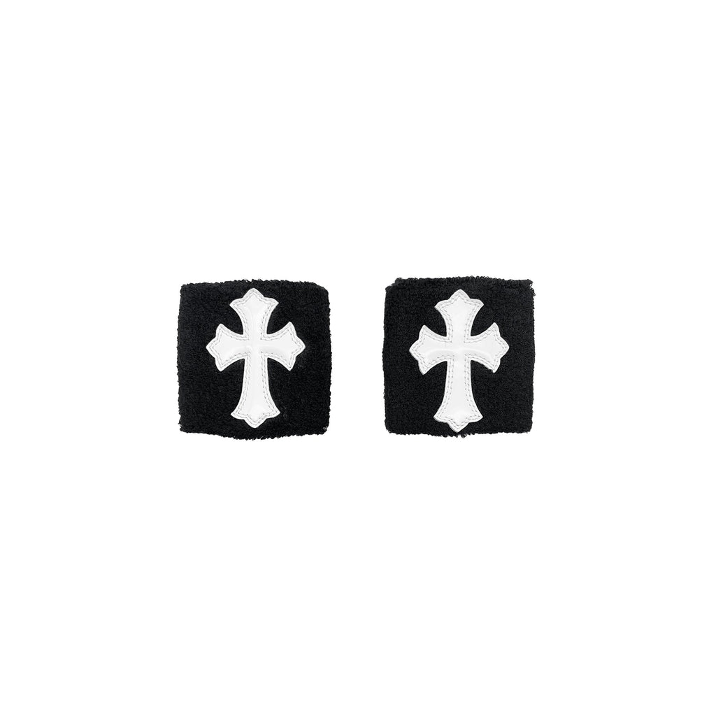 Chrome Hearts スウェットバンド Chrome Hearts White Patent Leather Cemetery Cross Patch Sweatbands