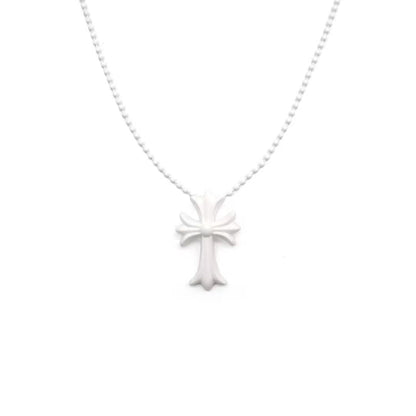 Chrome Hearts White Resin Cross Pendant Ball Chain Necklace - SHENGLI ROAD MARKET