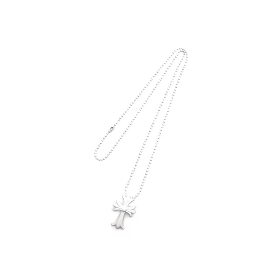 Chrome Hearts White Resin Cross Pendant Ball Chain Necklace - SHENGLI ROAD MARKET