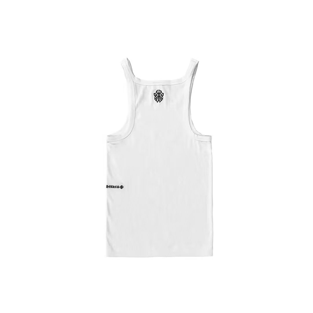 Chrome Hearts White Script Dagger Logo Tank Top - SHENGLI ROAD MARKET