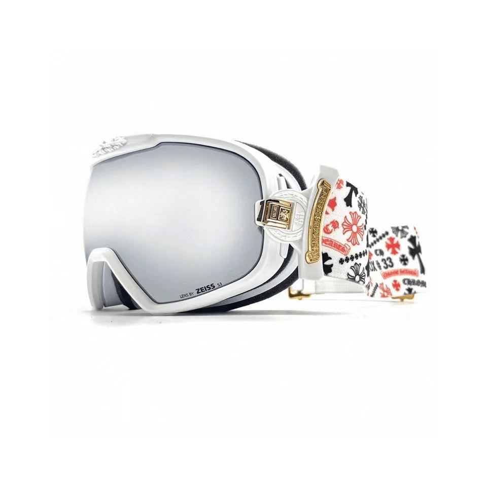 Chrome Hearts White Scroll Cross Ski Goggles - SHENGLI ROAD MARKET