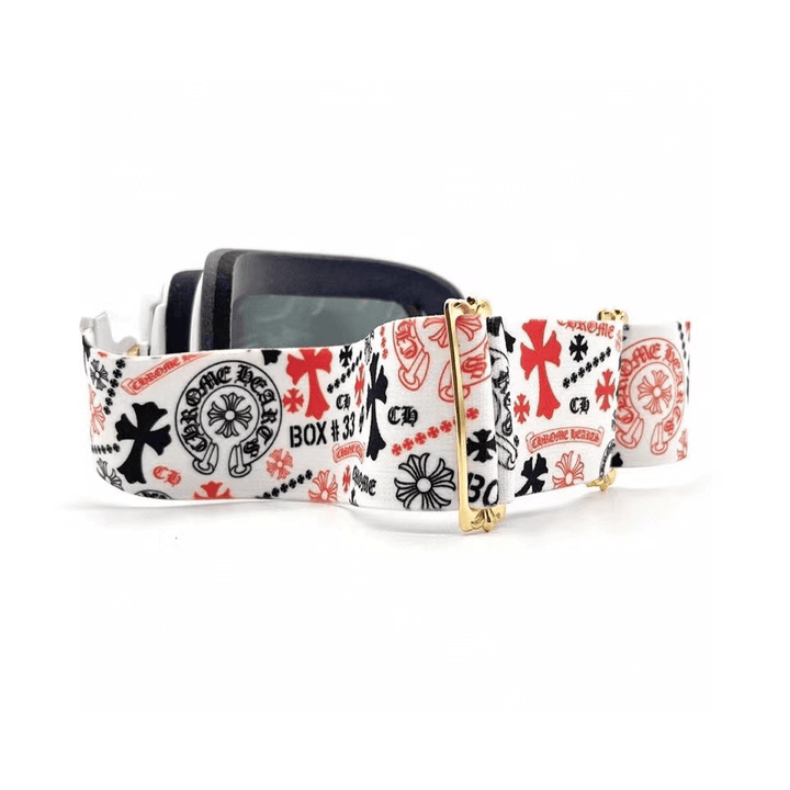Chrome Hearts White Scroll Cross Ski Goggles - SHENGLI ROAD MARKET