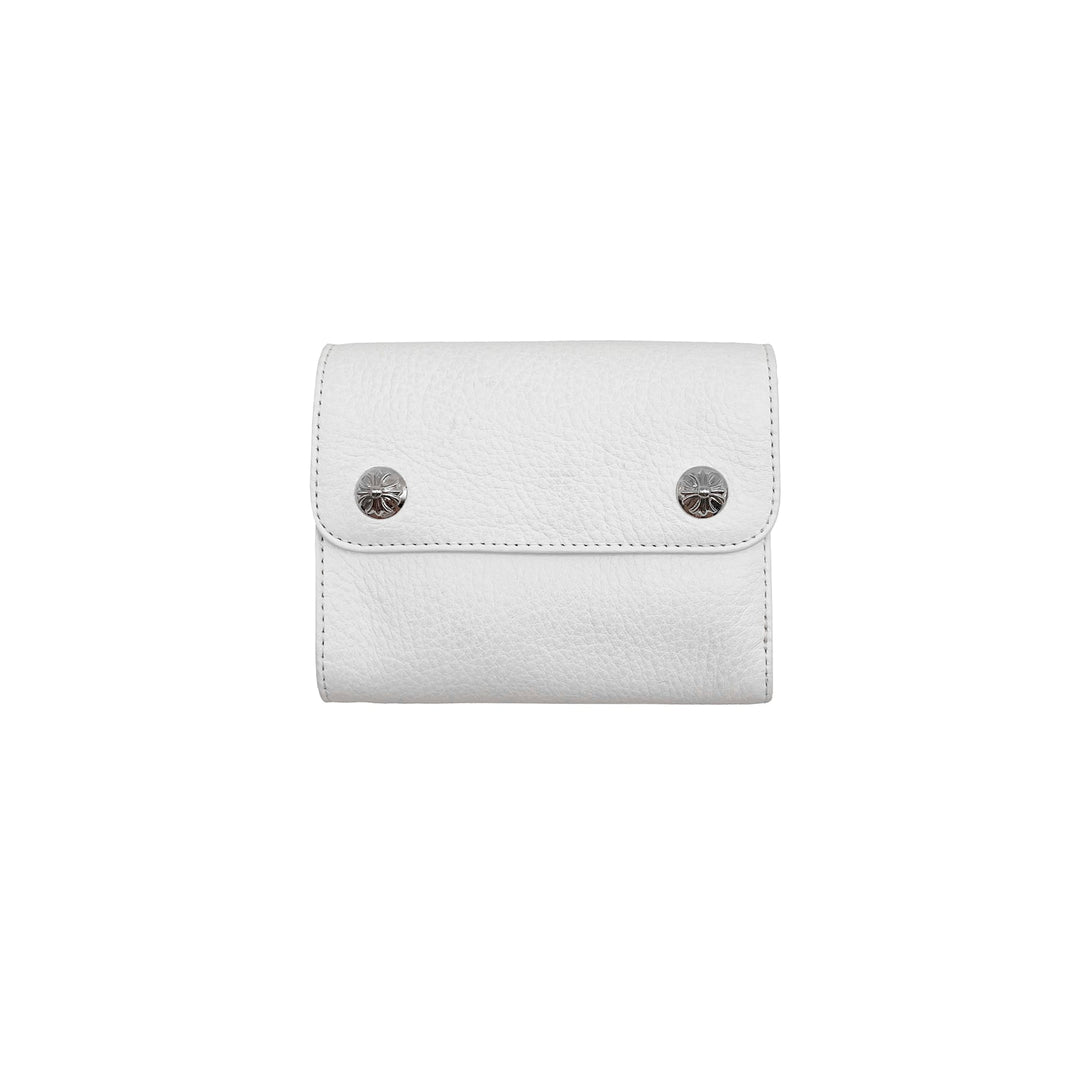 Chrome Hearts White Silver Buttons Folded Wallet Card Holder - SHENGLI ROAD MARKET