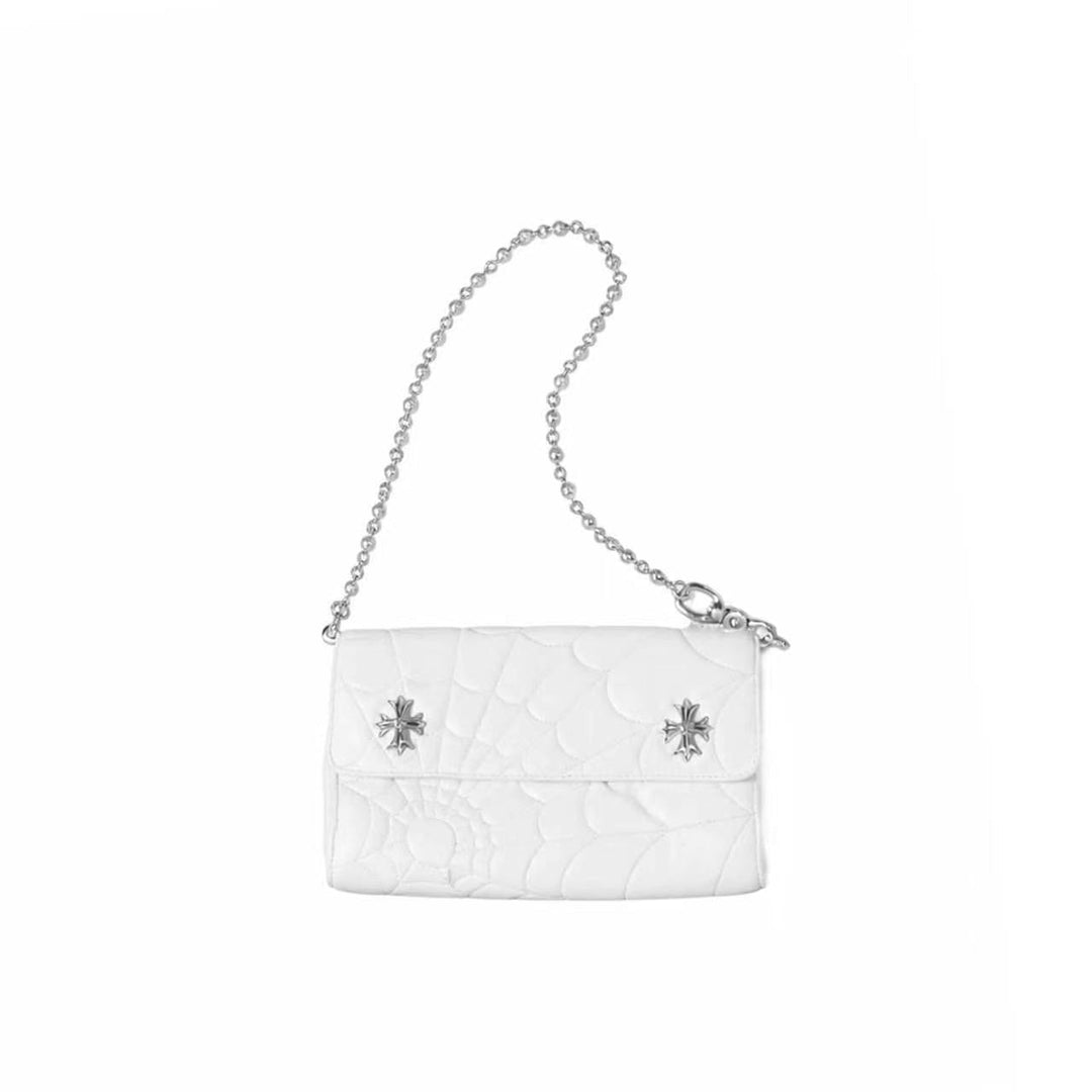 Chrome Hearts White Spider Web Quilted Leather Chain Shoulder Bag - SHENGLI ROAD MARKET