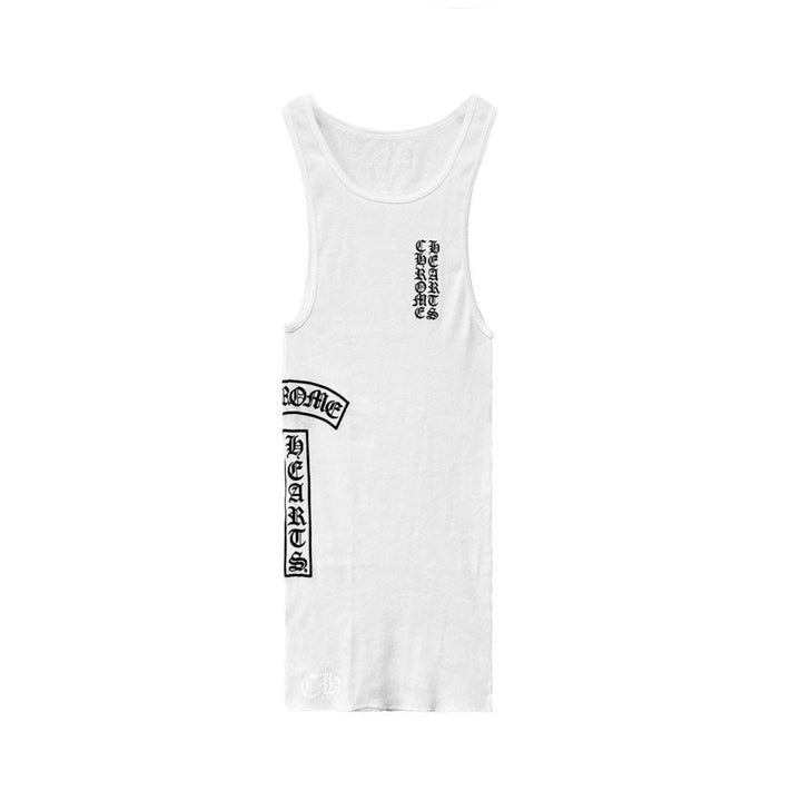 Chrome Hearts White T-Bar Script Logo Tank Top