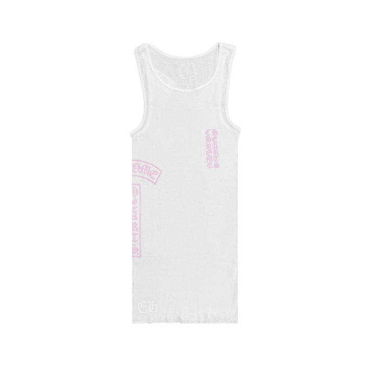 Chrome Hearts White T - Bar Script Logo Tank Top - SHENGLI ROAD MARKET