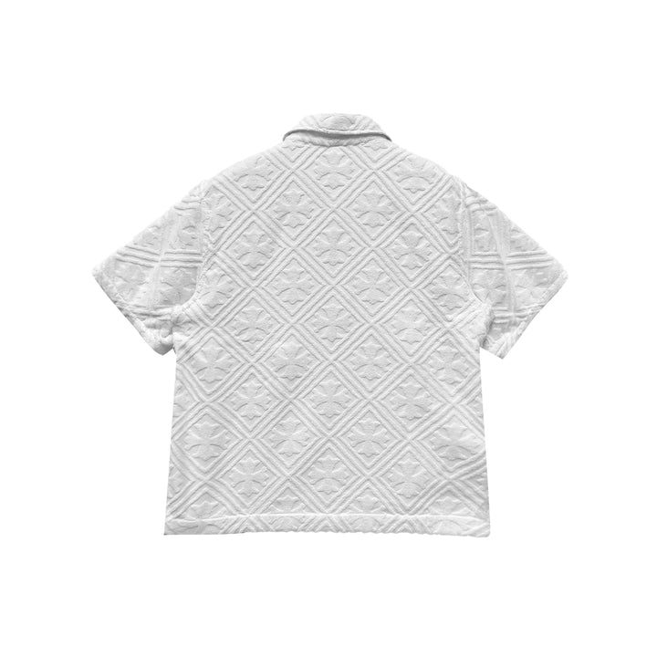 Chrome Hearts White Terry Cloth Plus Monogram Short Sleeve Shirt - SHENGLI ROAD MARKET