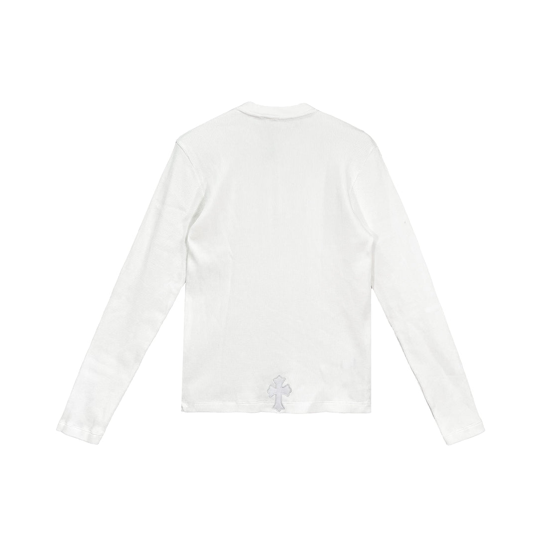 Chrome Hearts White Thermal Leather Cross Patch Long Sleeve Tee - SHENGLI ROAD MARKET