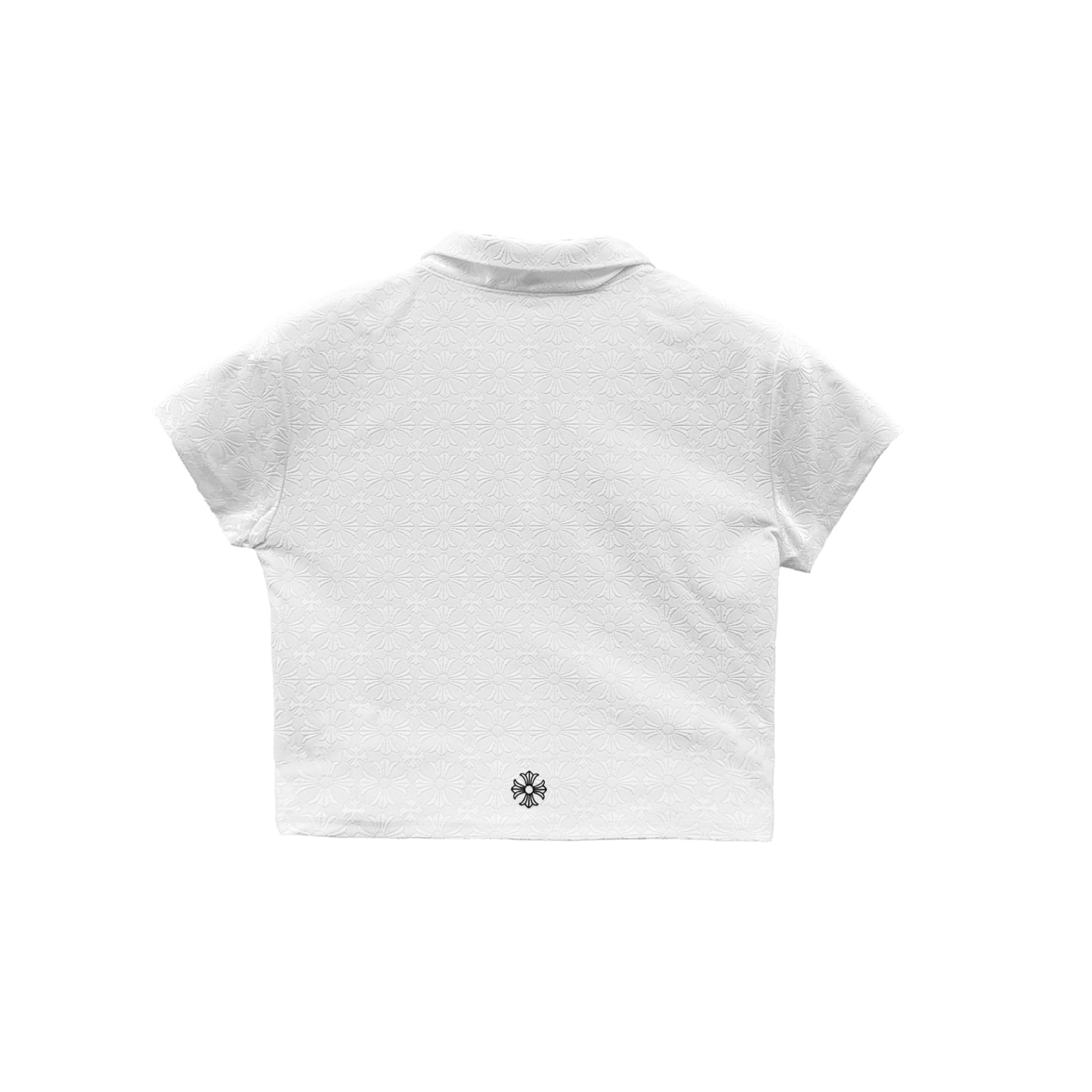 Chrome Hearts White Tonal Monogram Cross Short Sleeve Polo