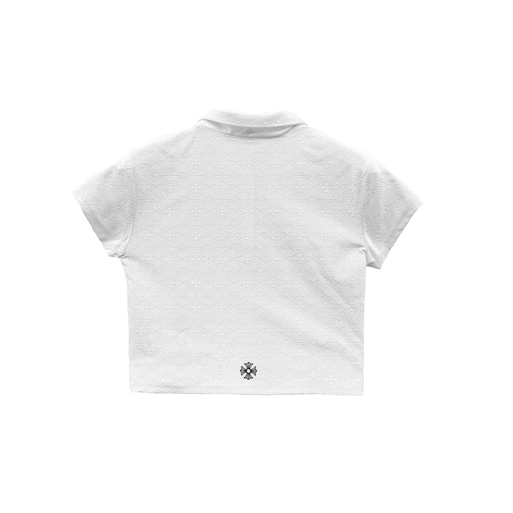 Chrome Hearts White Tonal Monogram Cross Logo Short Sleeve Polo - SHENGLI ROAD MARKET