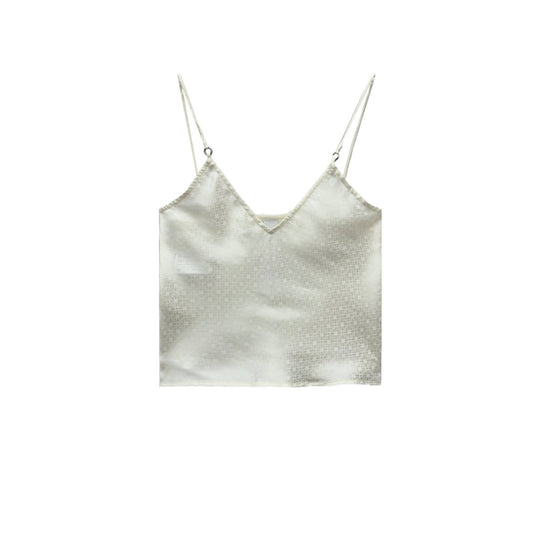 Chrome Hearts White Tonal Monogram Cross Pattern Silk Tanktop - SHENGLI ROAD MARKET