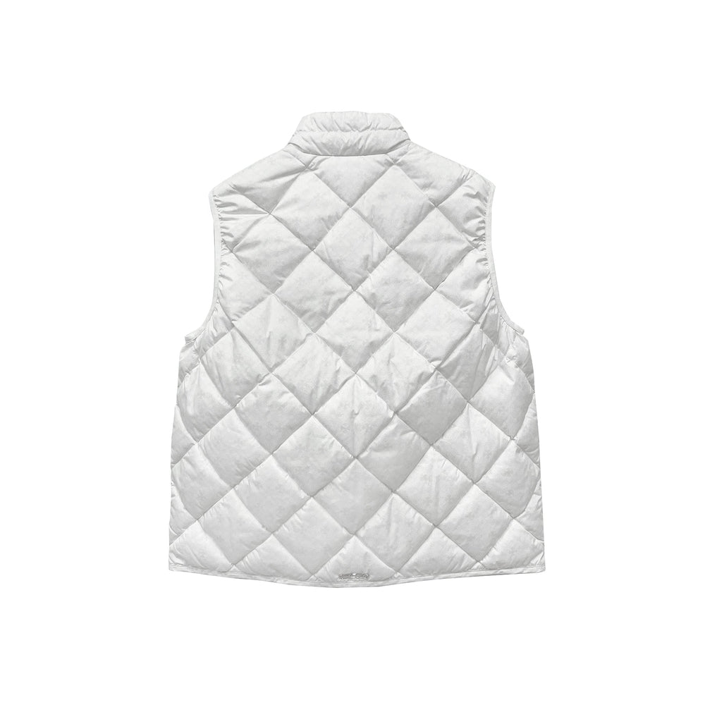 Chrome Hearts White Tonal Monogram Cross Quilted Puffer Down Vest - SHENGLI ROAD MARKET