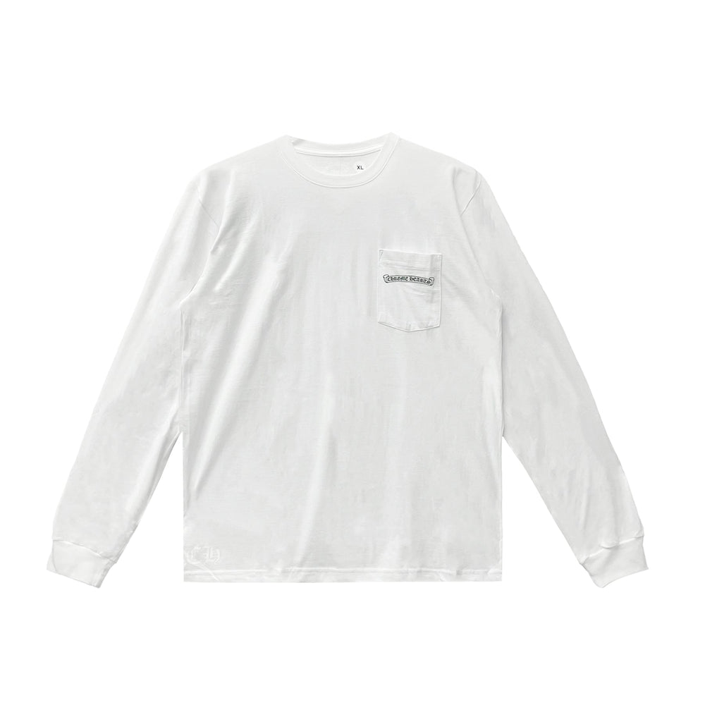 Chrome Hearts White USA Script Long Sleeve Tee - SHENGLI ROAD MARKET