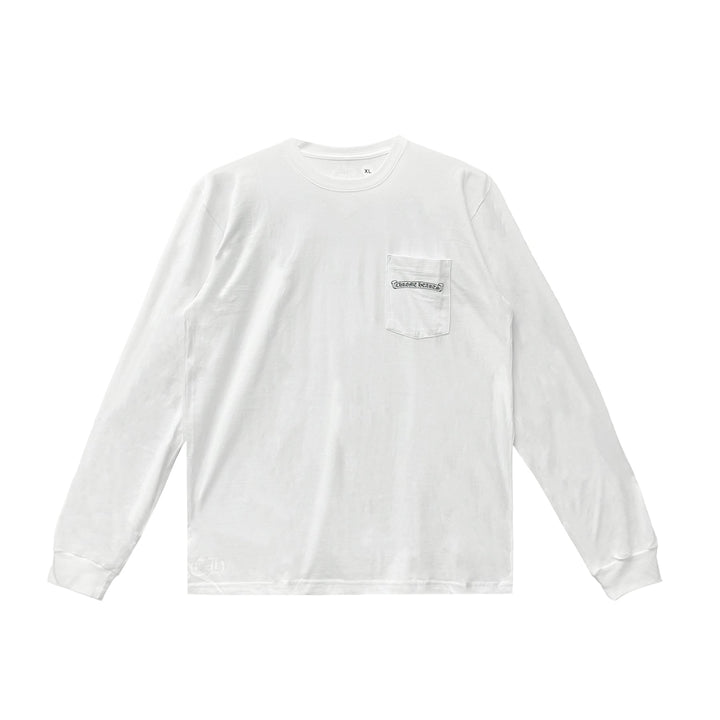 Chrome Hearts White USA Script Long Sleeve Tee - SHENGLI ROAD MARKET
