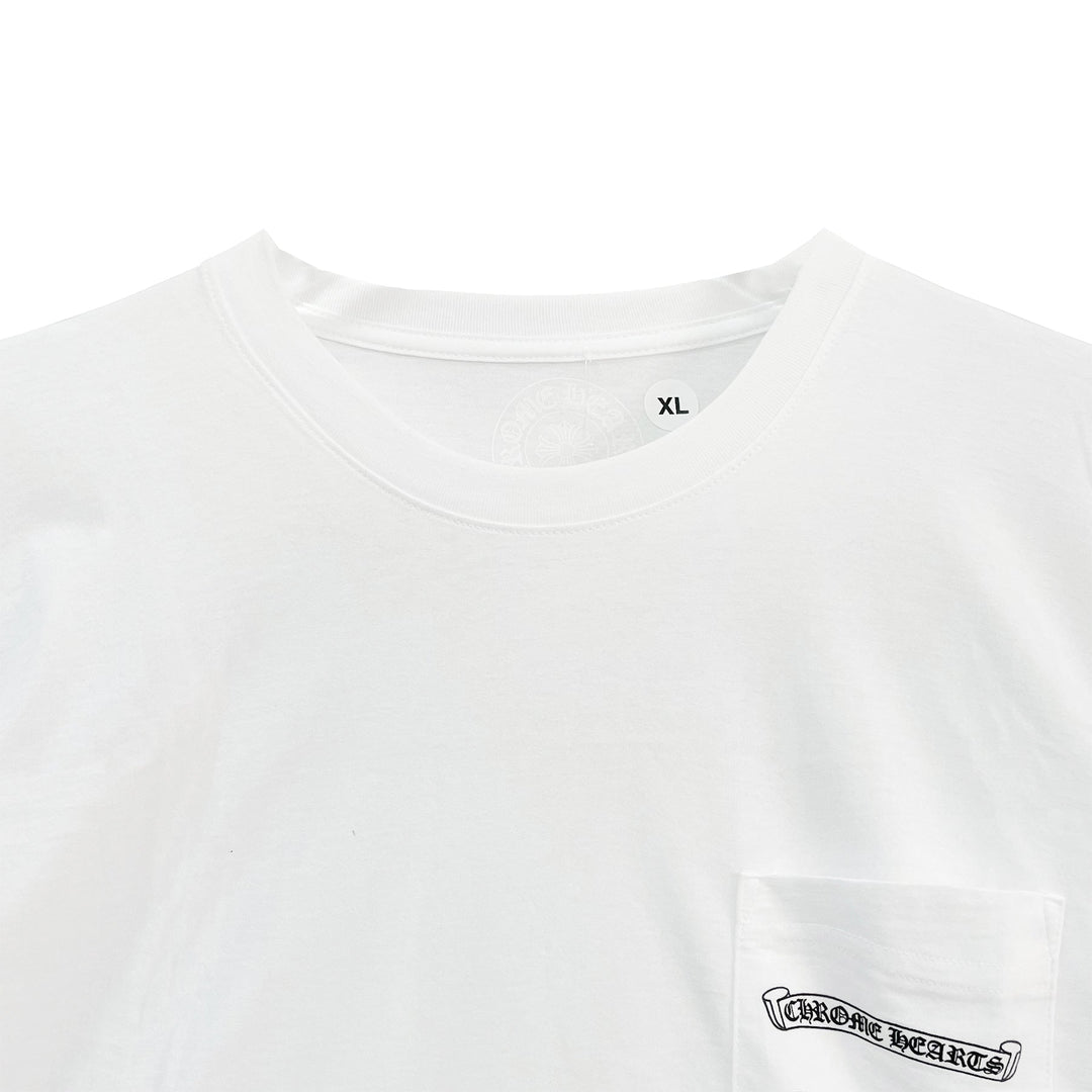 Chrome Hearts White USA Script Long Sleeve Tee - SHENGLI ROAD MARKET