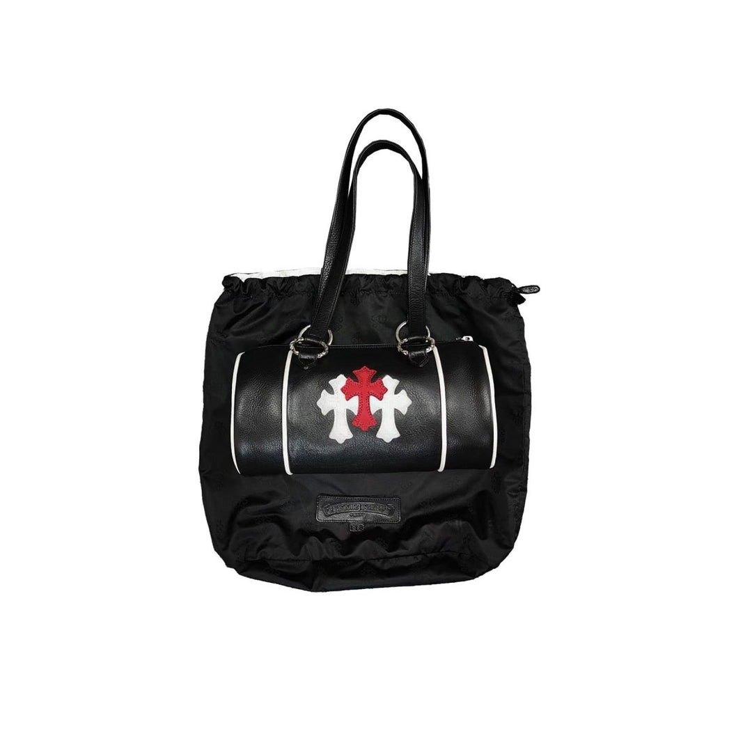 Chrome Hearts White&Red Cemetery Cross Patch Domino Duffle Bag - SHENGLI ROAD MARKET