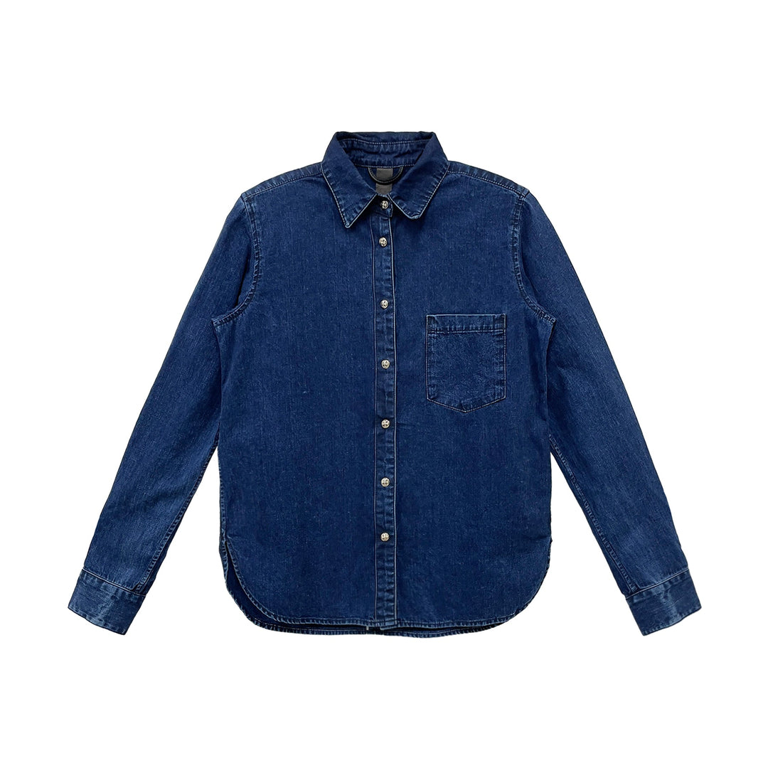 Chrome Hearts Women Cross Patch Denim Shirt - SHENGLI ROAD MARKET