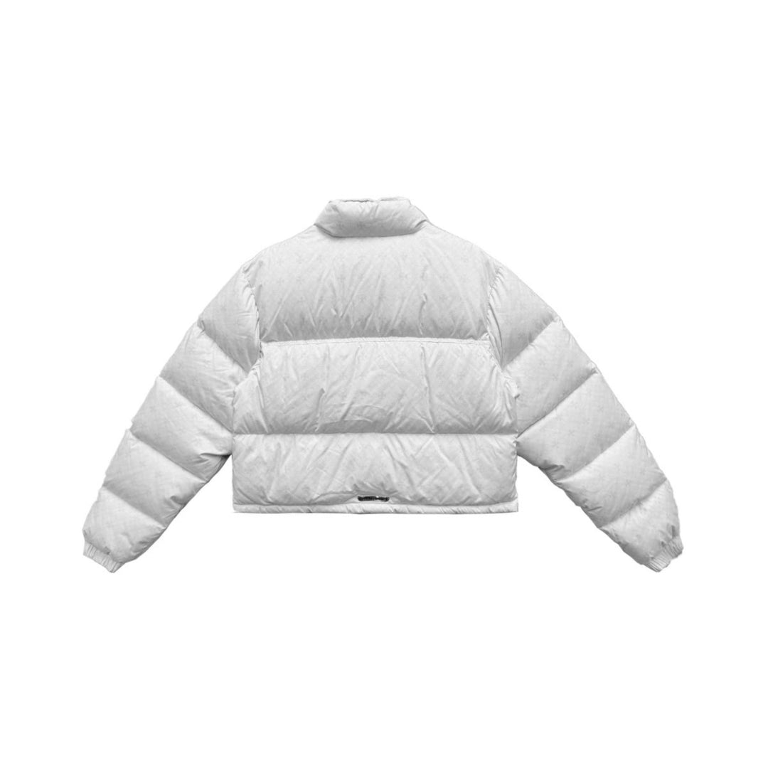 Chrome Hearts Women White Monogram Cropped Puffer Down Jacket - SHENGLI ROAD MARKET